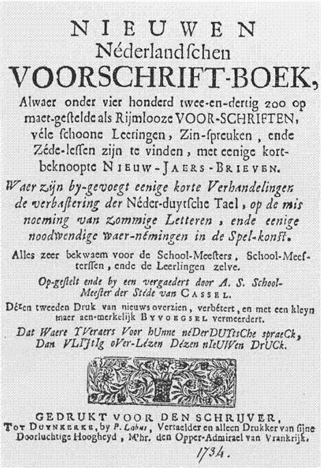 Andries Steven titelpagina van de uitgave van 1734