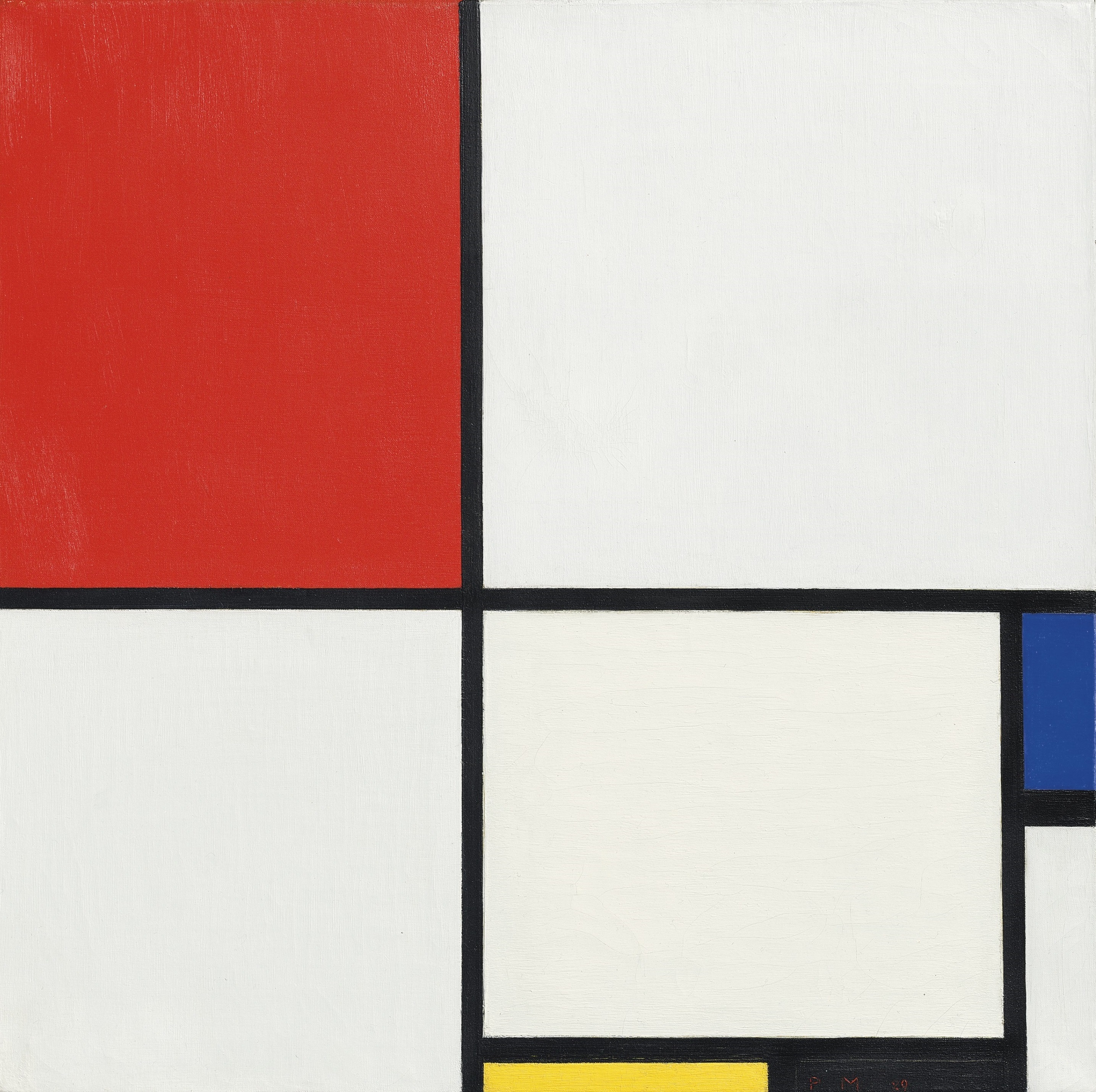 Piet Mondrian Composition No III with red blue yellow and black 1929
