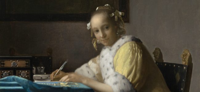 3 Johannes Vermeer Schrijvende vrouw in het geel 1665 National Gallery of Art Washington
