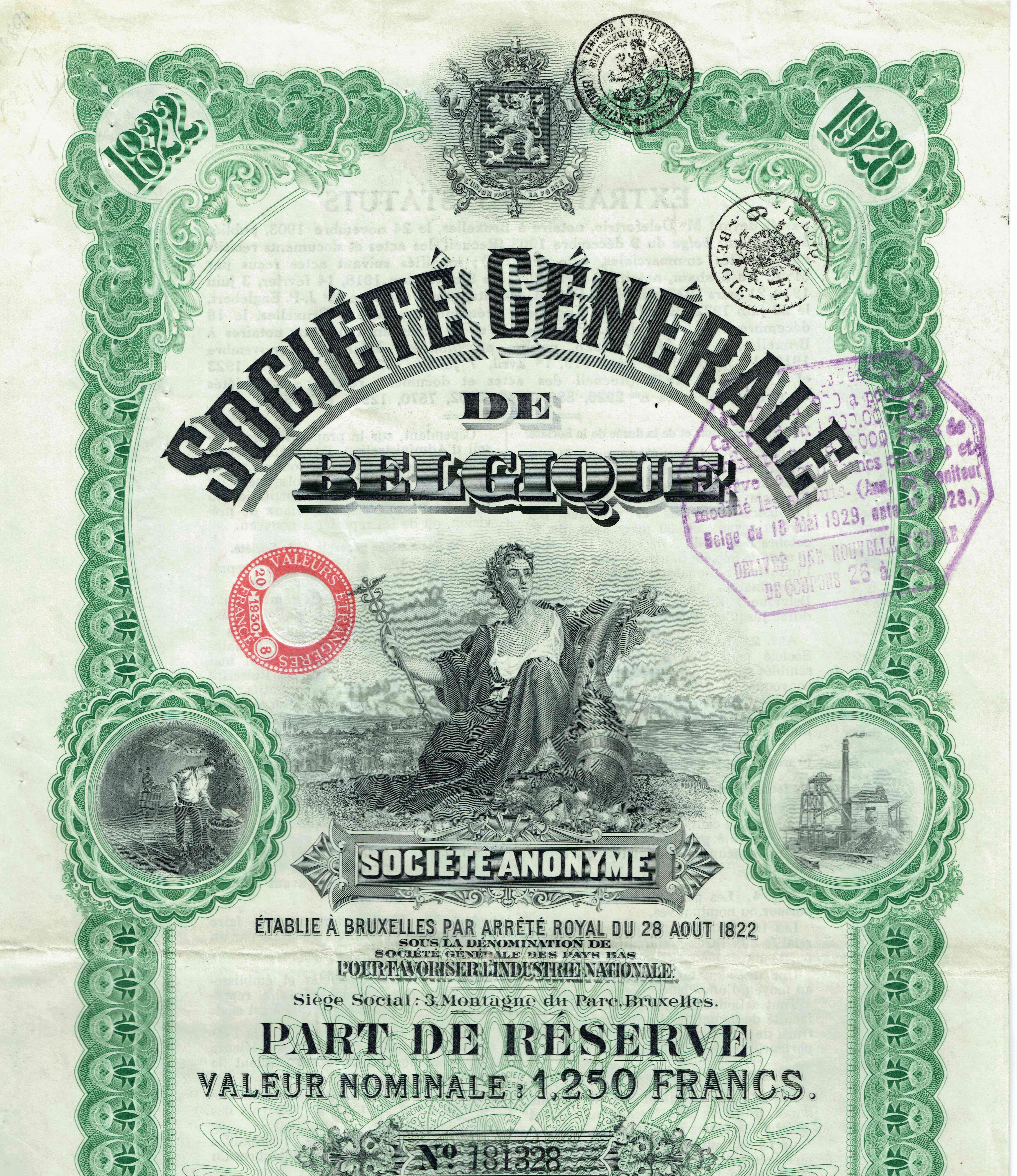 Part Société générale close up