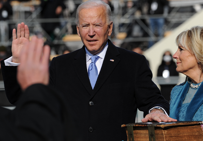 President Biden taking oath of office cropped