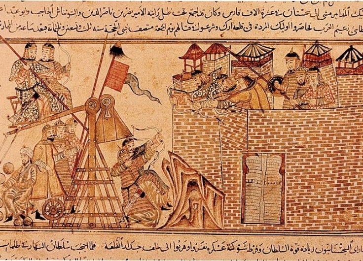 Mongols assiégeant une ville XII Ie siècle