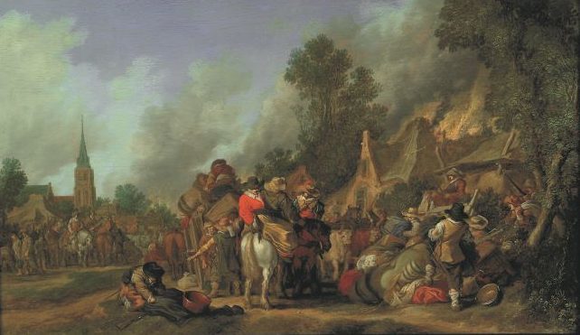 Pieter de Molijn Londen 1595 1661 Haarlem Plundering van een dorp aangepast