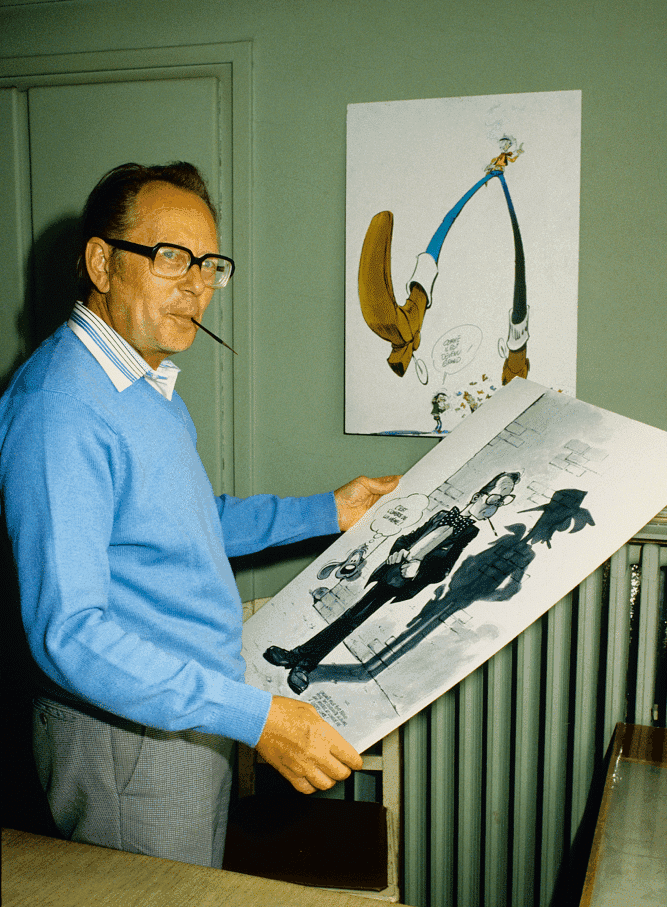 Portret Morris en Lucky Luke kleur website Huberty Breyne min